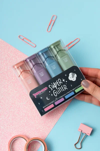 Resaltadores Con Brillo Punto Cero Super Glitter - Pack x4 Colores