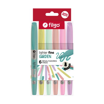 Resaltadores Finos Filgo Lighter Fine Pastel - Estuche x6 Unidades