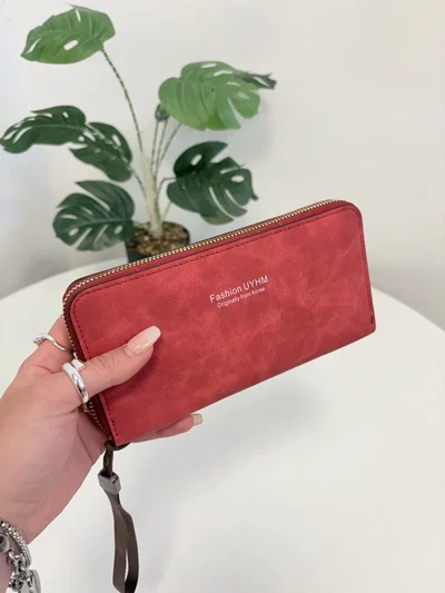 Billetera Nobuck Rojo