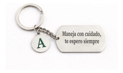 Llavero Autos Maneja Con Cuidado + Inicial Grabado Laser !