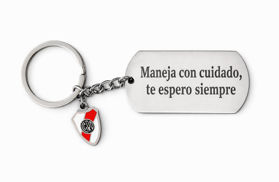 Llavero Autos Maneja Con Cuidado + Dije Fútbol - Grabado Laser !