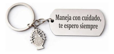 Llavero Virgen De Lujan Maneja Con Cuidado Grabado Laser !