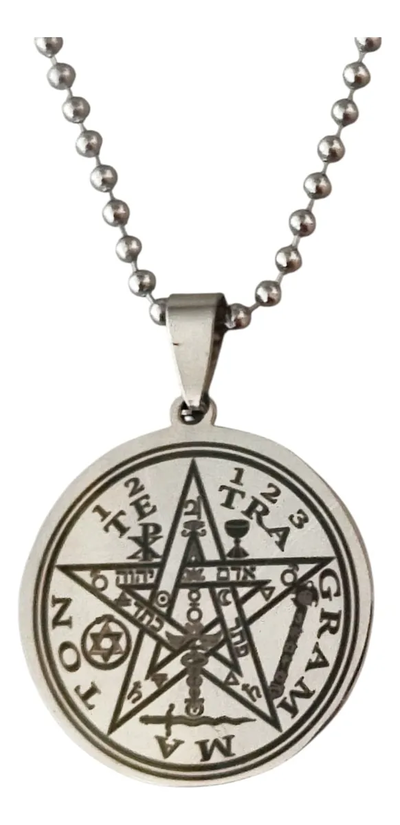 Collar Y Dije Acero Quirúrgico Grabado Láser Tetragramaton 