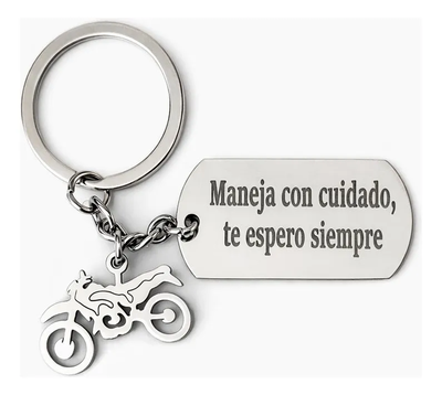 Llavero Moto Maneja Con Cuidado Grabado Laser !