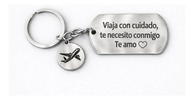 Llavero Avión Viaja Con Cuidado Grabado Laser !