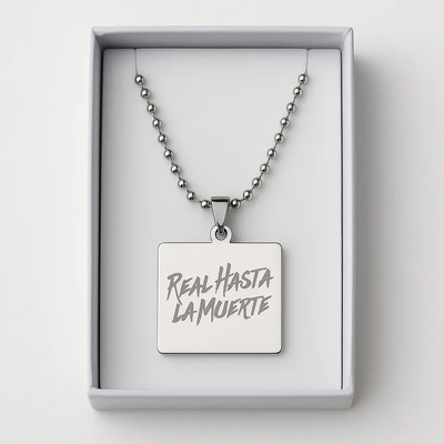 Collar Dije Anuel Modelo Real Hasta La Muerte Acero Laser
