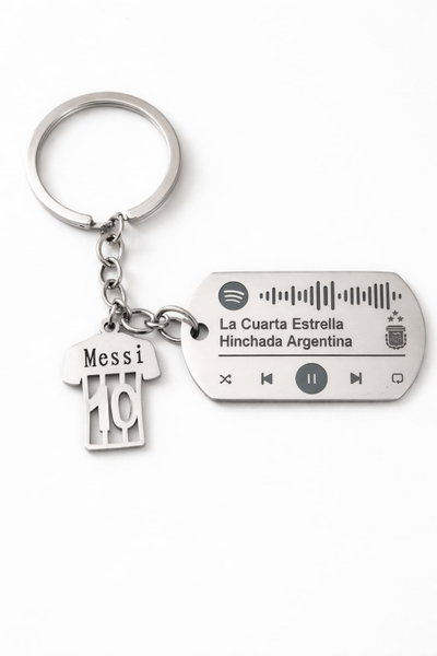 Llavero Acero Hinchada Argentina Cuarta Estrella Qr Spotify