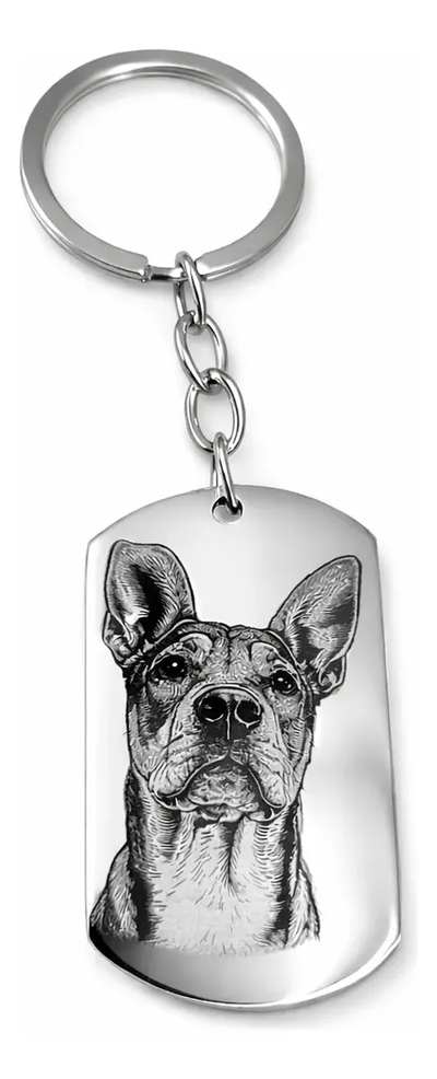 Llavero Fotograbado Mascota Acero Grabado Láser Personalizado