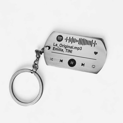 Llavero Código Spotify Personalizado Grabado Láser 2 Lados