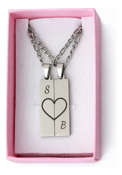 Dijes Barritas San Valentín Iniciales Grabado Laser Personalizado