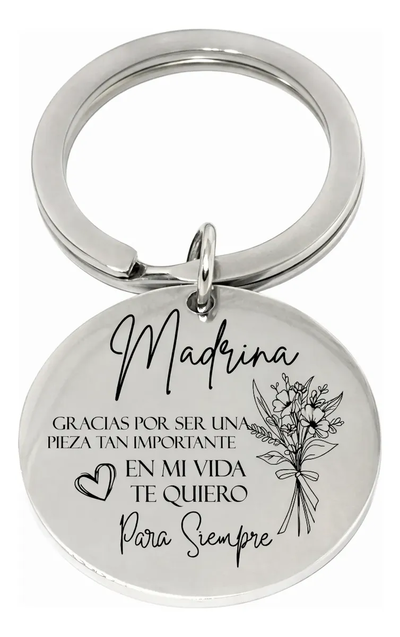 2 Llaveros Padrino Madrina + Grabado Reverso - Bautismo Comunión Confirmación Souvenir
