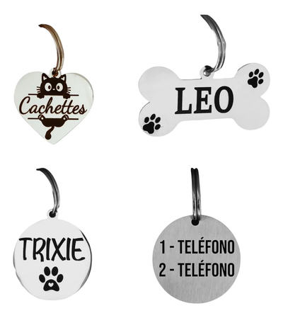 Chapitas Acero Para Gatos Perros Grabado Láser !!!