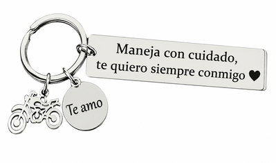 Llavero Moto Maneja Barrita Circulo Parejas Amigos Souvenir Personalizado
