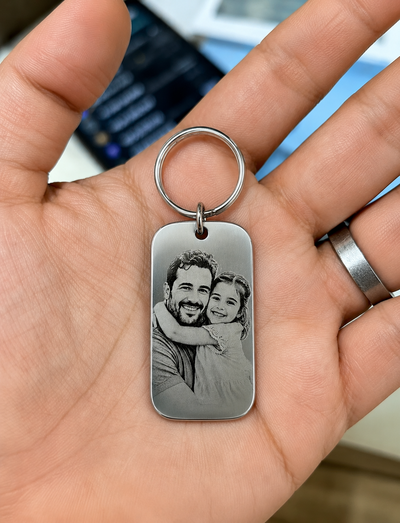 Llavero Personalizado con Foto Grabada Láser en Acero Inoxidable – Regalo Único
