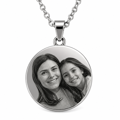 Collar Circular Fotograbado Láser HD | Foto y Frase Personalizada