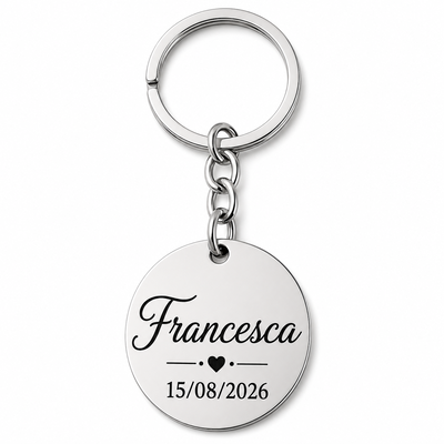 20 Llaveros con cadena y argolla reforzada + grabado personalizado