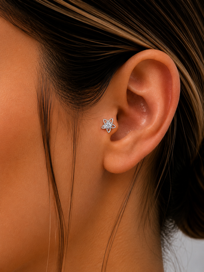 Tragus Flower Silver AQ