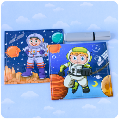 2 Rompecabezas de 4 Piezas – Astronautas