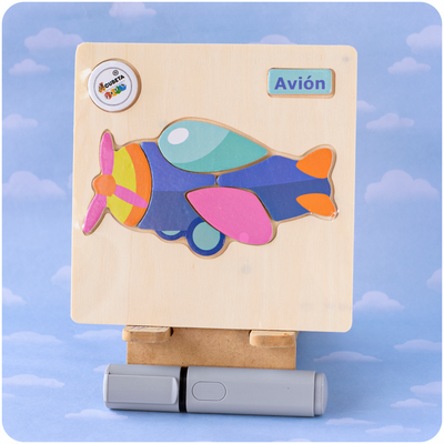 Encastrable - Rompecabeza de Madera - Avión