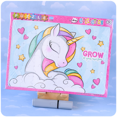 Rompecabeza (48 pzs) de Cartón - Unicornio Blanco
