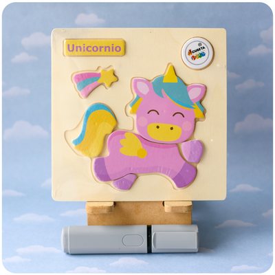 Encastrable - Rompecabeza de Madera - Unicornio