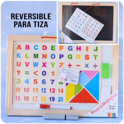 Pizarra Didáctica Reversible Imantada – Abecedario y Números