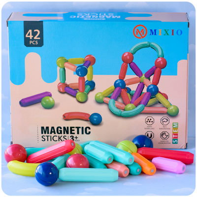 Magnetic Sticks 42 Piezas – Juego de Construcción Magnética STEM