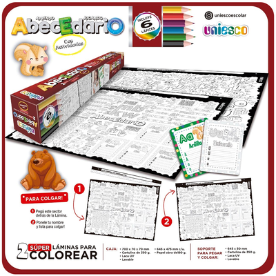  Láminas Gigantes para Colorear y Actividades – 2 Pósters - Abecedario