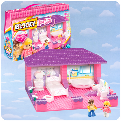 Blocky House - Dormitorio y baño - 90 Piezas – Set de Construcción