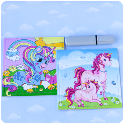 2 Rompecabezas de 4 Piezas - Unicornios