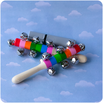 Cascabeles de Madera Arcoíris – Instrumento Musical Infantil