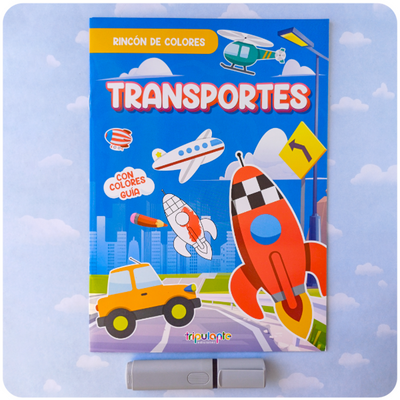 Rincón de Colores Transportes - Para Pintar - 16 Páginas