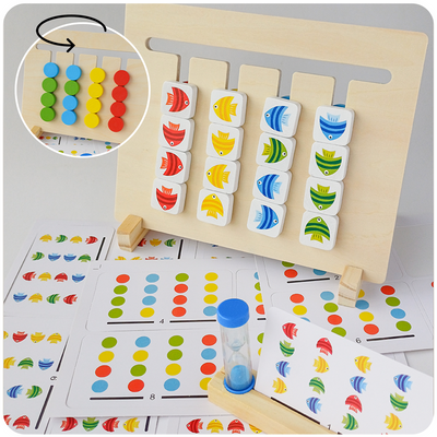 Tablero de Lógica y Patrones de Madera