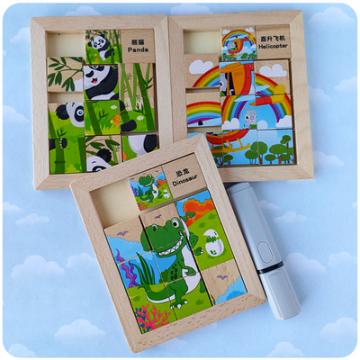 Rompecabezas Deslizable de Madera – Puzzle 3x3
