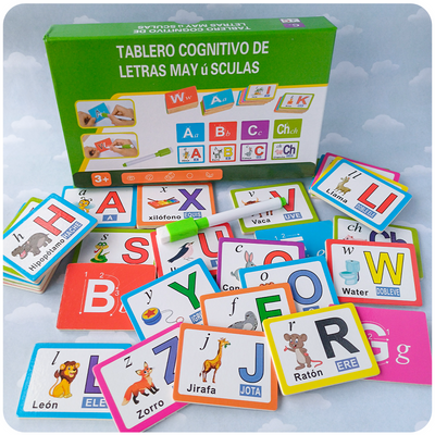 Tarjetas Cognitivas de Letras Mayúsculas de Madera