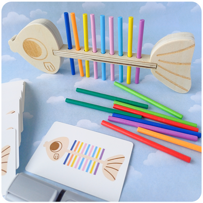 Juego de Seriación y Patrones - Pez de Madera
