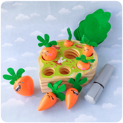 Encastre de Zanahorias de Madera – Huerta Montessori