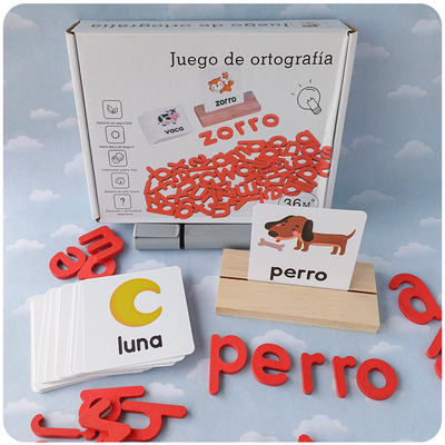 Juego de Palabras y Ortografía con Letras de Madera