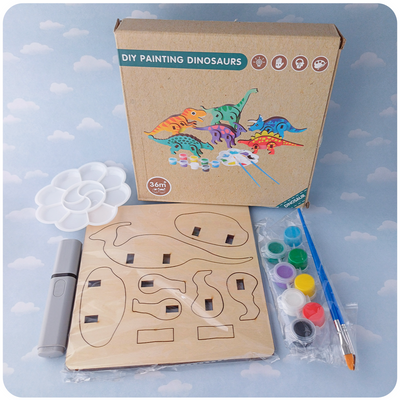 Kit Creativo Dinosaurio 3D de Madera para Pintar y Armar