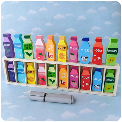Juego de Memoria de Madera – Botellas de Colores