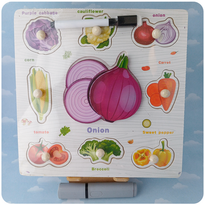 Encastrable Multiactividad de Madera 3 en 1 - Verduras