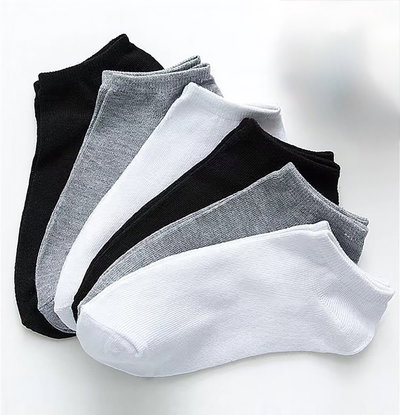 12 PARES DE SOQUETES ALGODÓN BLANCO NEGRO GRIS ABARCAN DEL 35 AL 41