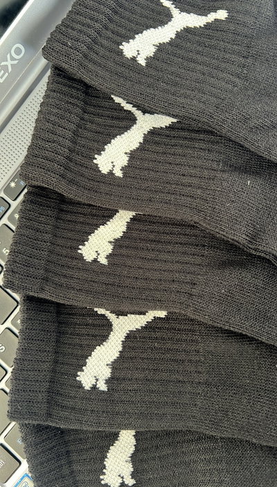 PAR DE MEDIAS TENIS ALGODÓN NEGRAS PUMA