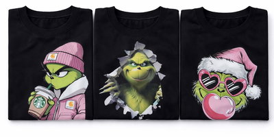 REMERON GRINCH ALGODÓN PEINADO 24.1 TALLE ÚNICO ( ABARCA HASTA UN TALLE 5 )