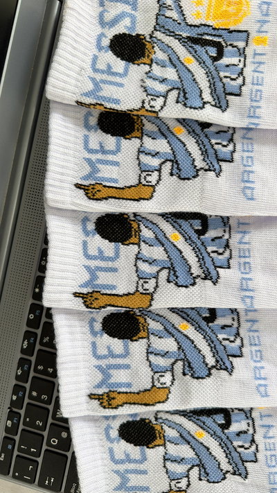 PAR DE MEDIAS TENIS ALGODÓN MESSI ARGENTINA