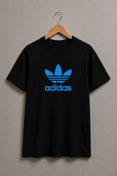 REMERA ADI CELESTE ALGODÓN PEINADO 24.1  CON TAPA COSTURA - ESTAMPA DTF