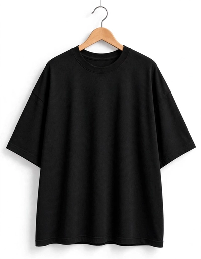 Remera Oversize Unisex Negra  - Algodón Peinado 20.1 