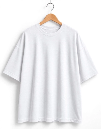 Remera Oversize Unisex Blanca  - Algodón Peinado 20.1 