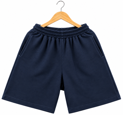 Short - Bermuda Unisex Azul Marino - Algodón Peinado Rustico 