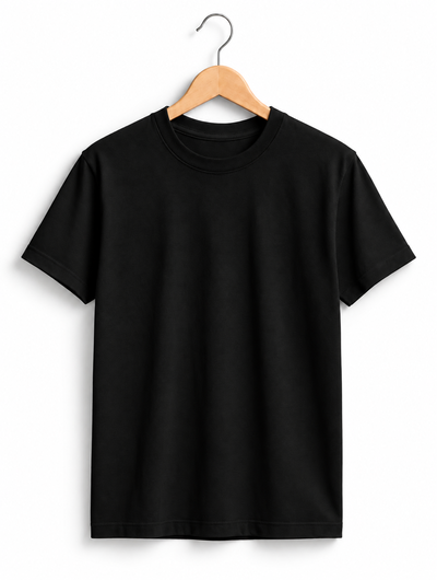 Remera Clásica Unisex Negra - Algodón Peinado 24.1 